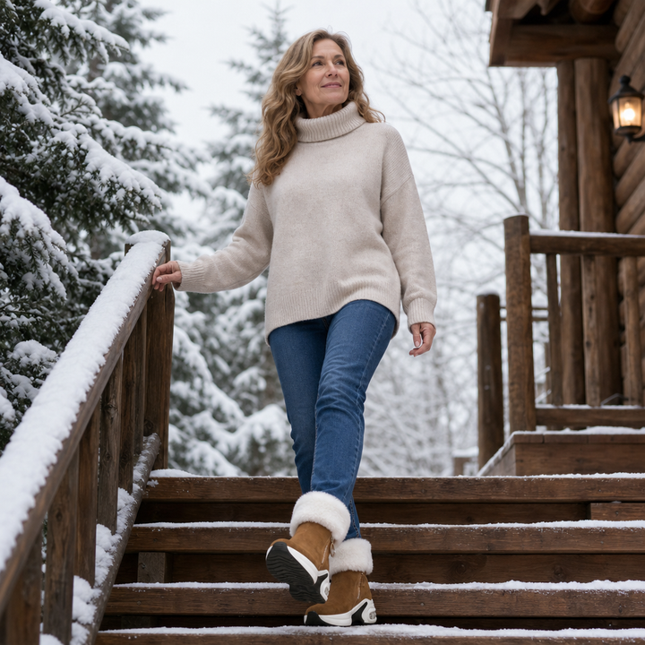 Snowvera – Botki na Wysokim Obcasie z Pluszowym Wnętrzem