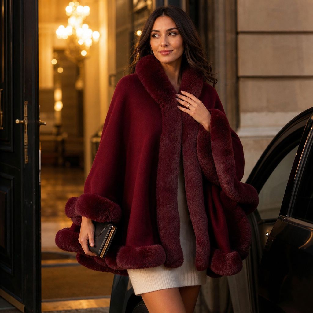 Wearbella – Kaptur z dzianiny z wykończeniem z futra