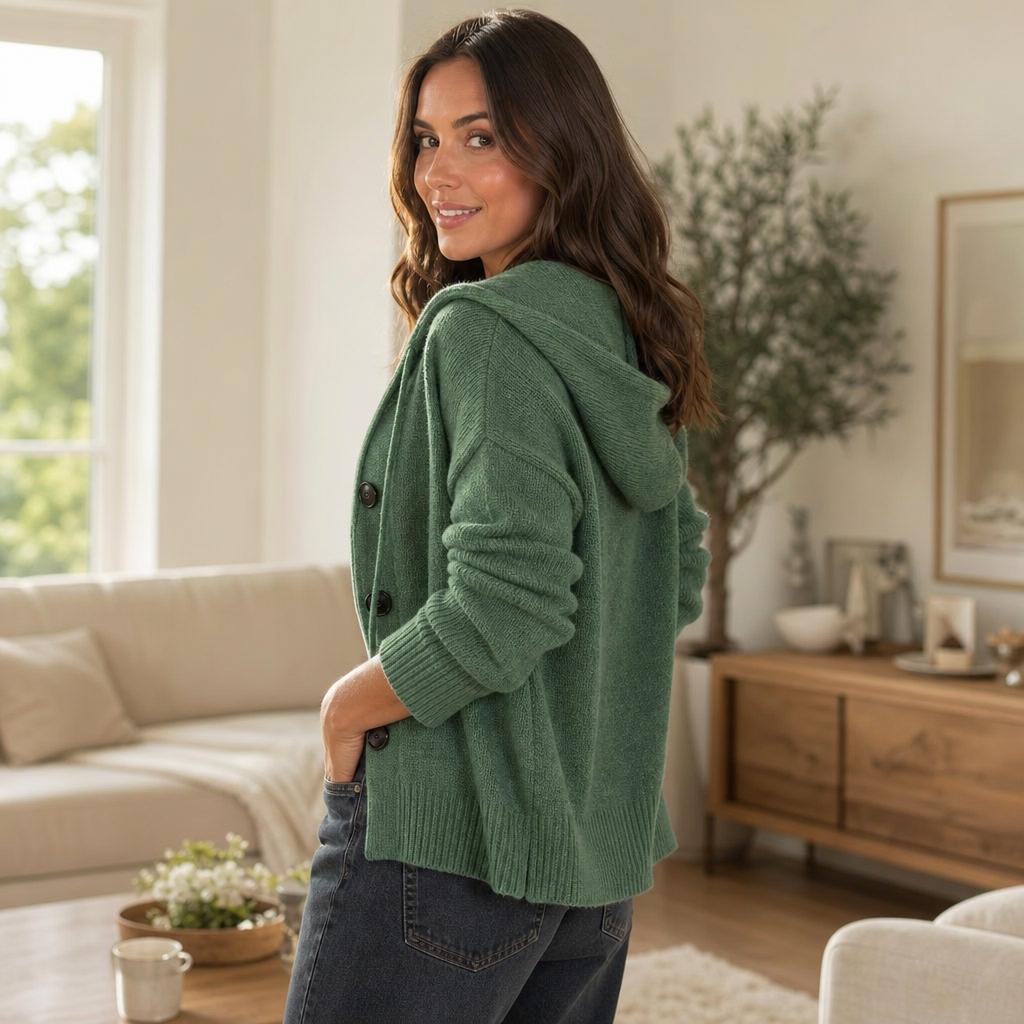Wearbella – Luźny kardigan z kapturem na sznurku