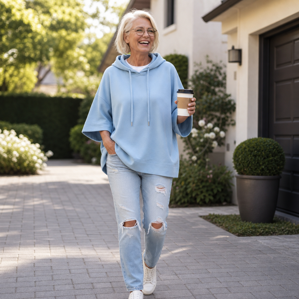 Wearbella – Oversized Bluza z Kapturem z Szerokimi Rękawami