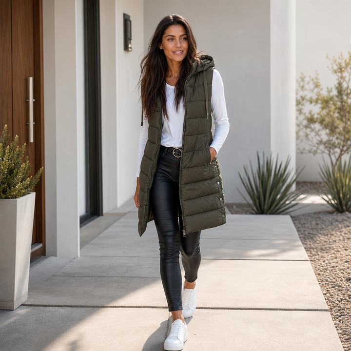 Wearbella – Długa kamizelka puchowa z zamkiem