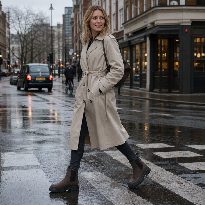 Traqora – Szerokie Botki Chelsea z Elastycznym Panelem