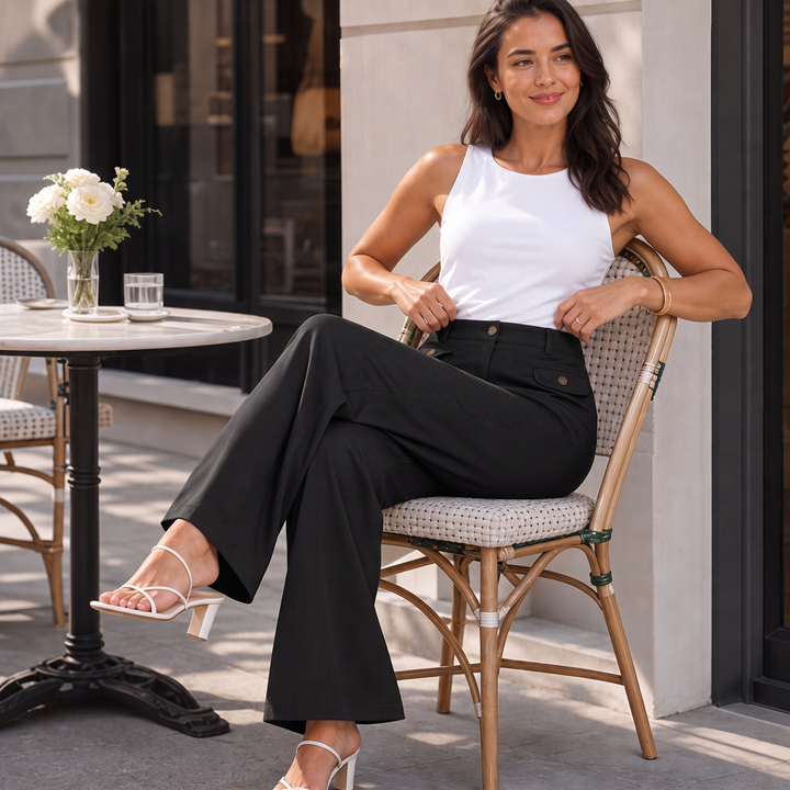 Wearbella – Spodnie z wysokim stanem i szerokimi nogawkami