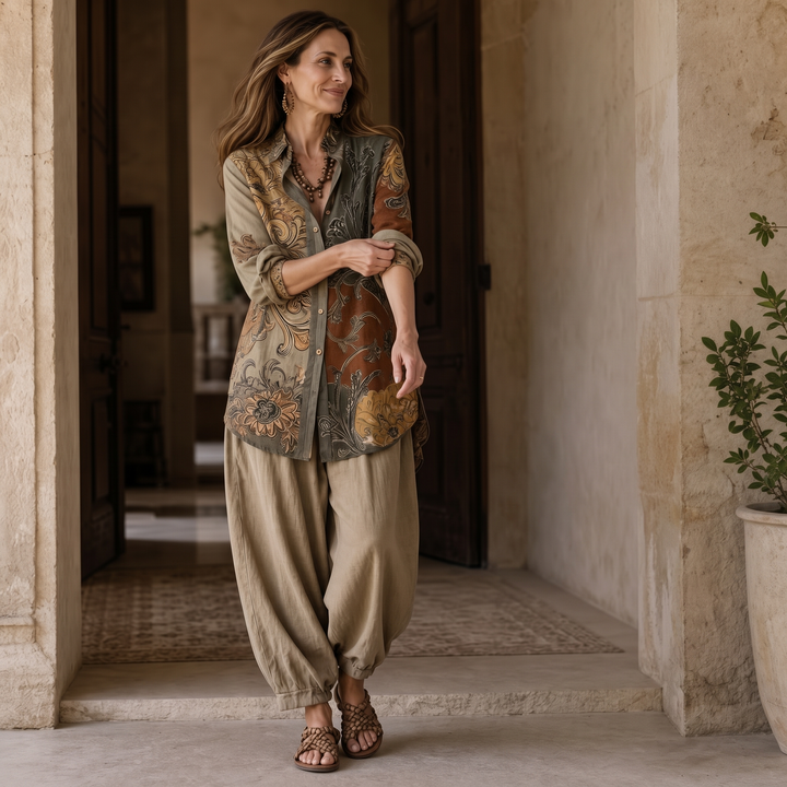 Wovana Set – Zestaw Tuniki i Spodni w Stylu Boho