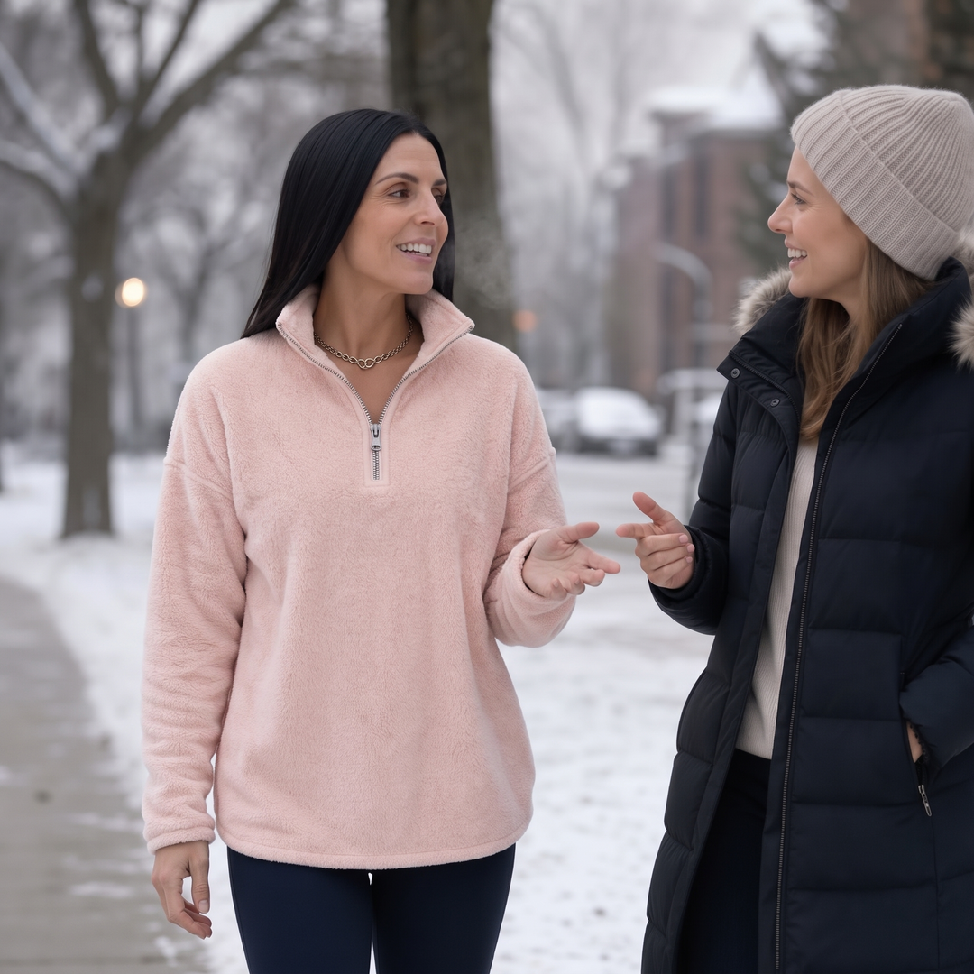 Cozyline – Bluza z obniżonymi ramionami i zamkiem 1/4