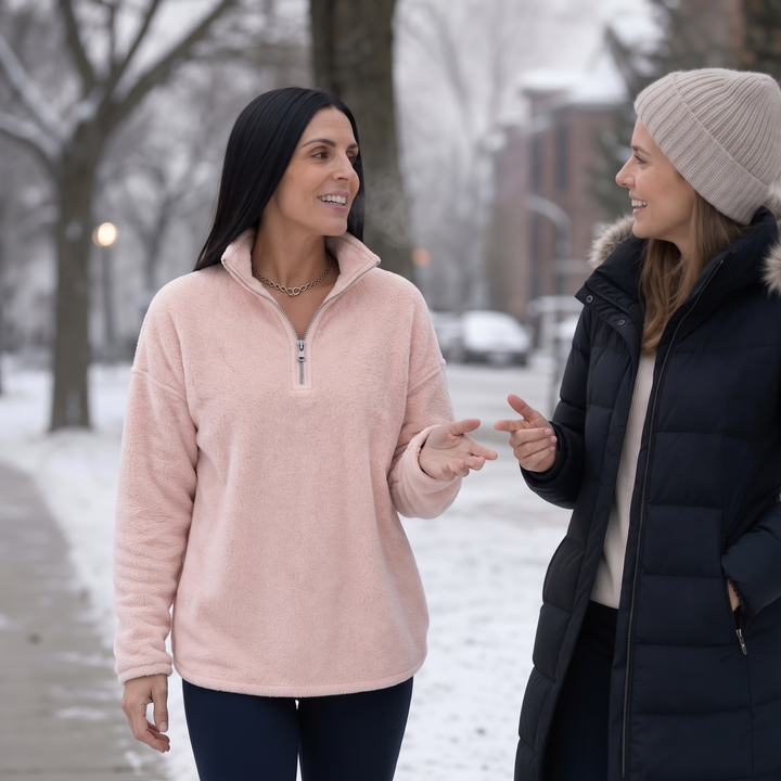 Cozyline – Bluza z obniżonymi ramionami i zamkiem 1/4