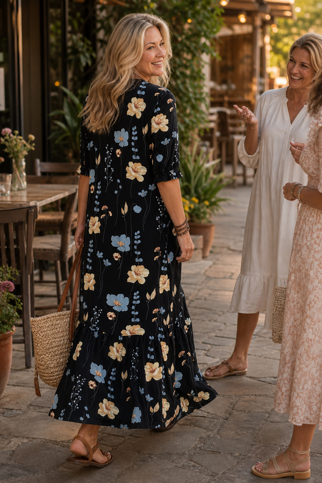 Wearbella – Sukienka maxi z kwiatowym wzorem i kołnierzem
