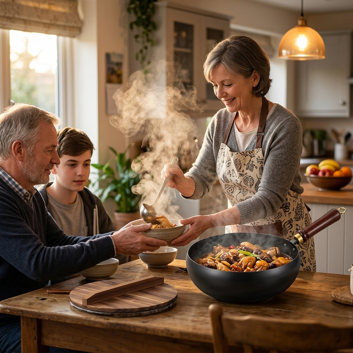 Forgehome – Głęboki Wok z Żeliwa z Pokrywką