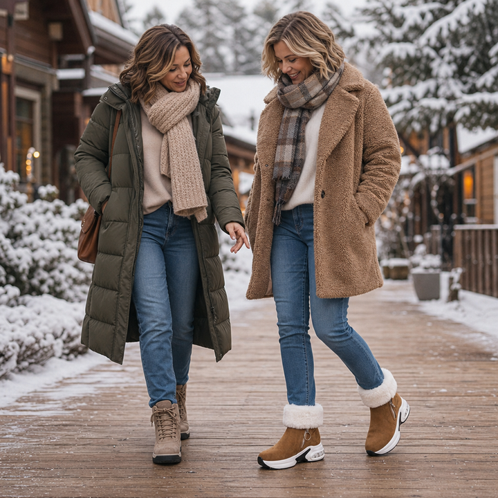 Snowvera – Botki na Wysokim Obcasie z Pluszowym Wnętrzem