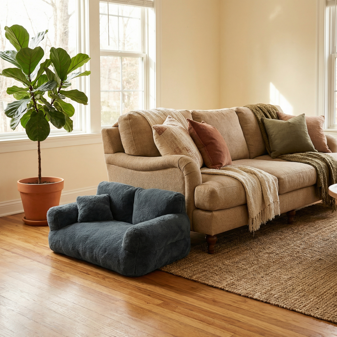 Pawluna – Pluszowa Sofa dla Zwierząt z Praniem w Pralce