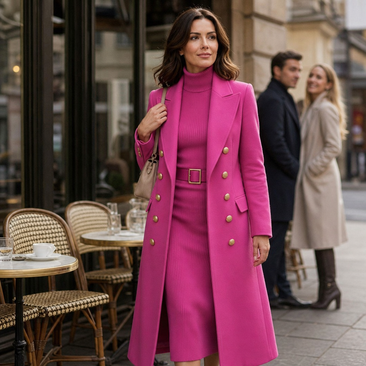 Wearbella – Płaszcz wełniany w stylu podwójnego zapięcia