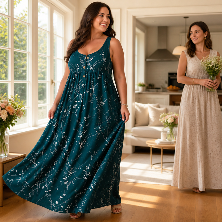 Stillwear – Sukienka Maxi, która opada, nigdy się nie przylega