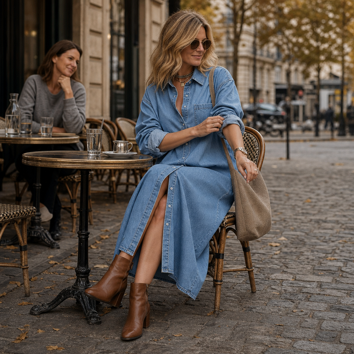 Wearlyn – Sukienka koszulowa z przodu na guziki w stylu dżinsowym