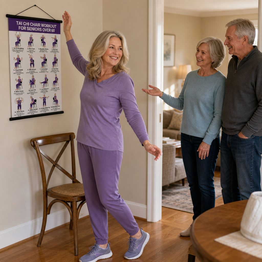 Steadwell – Plakat Tai Chi do ćwiczeń w pozycji siedzącej i stojącej