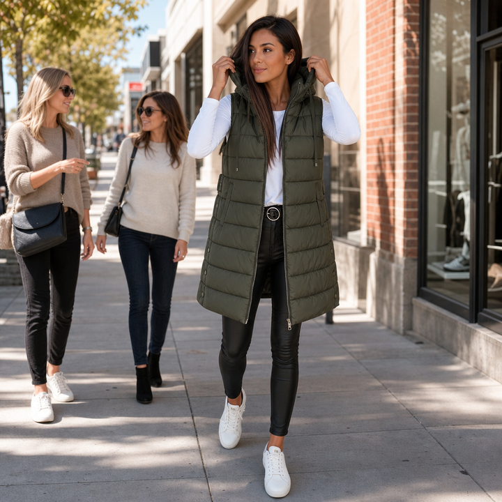 Wearbella – Długa kamizelka puchowa z zamkiem