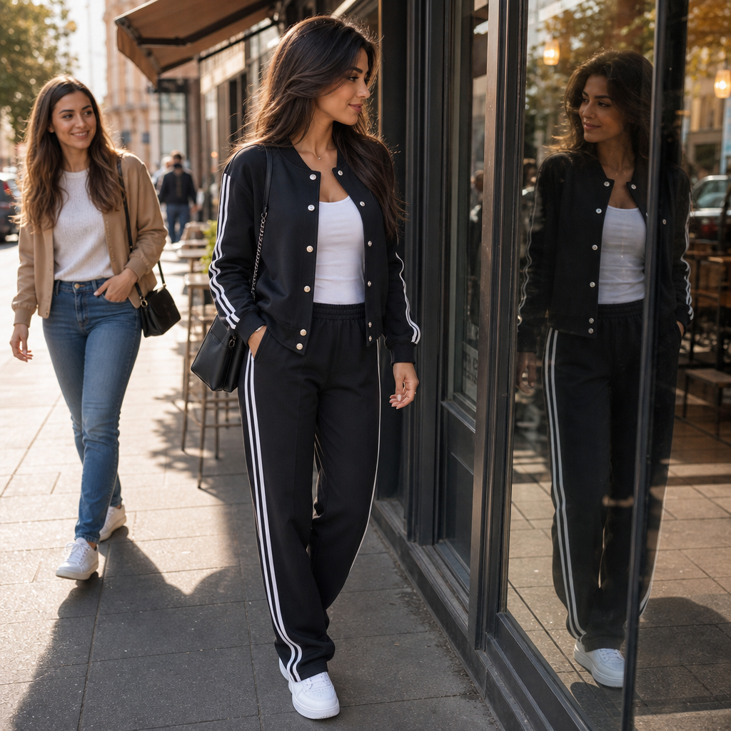 Wearbella – Zestaw dresowy z wysokim stanem i szerokimi nogawkami