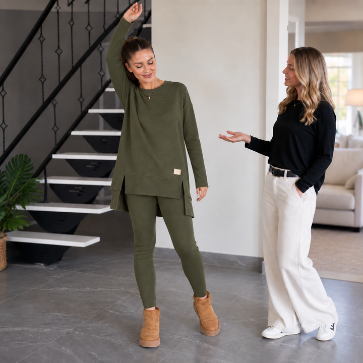 Wearbella – Zestaw z długim rękawem i spodniami w stylu split