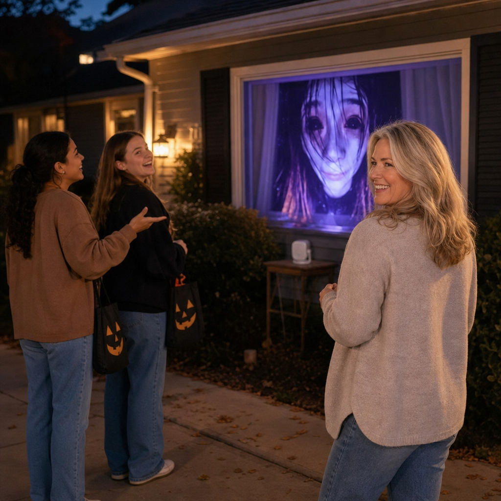 Nightscreen – Animowany Projektor Okienny z Duchami i Potworami