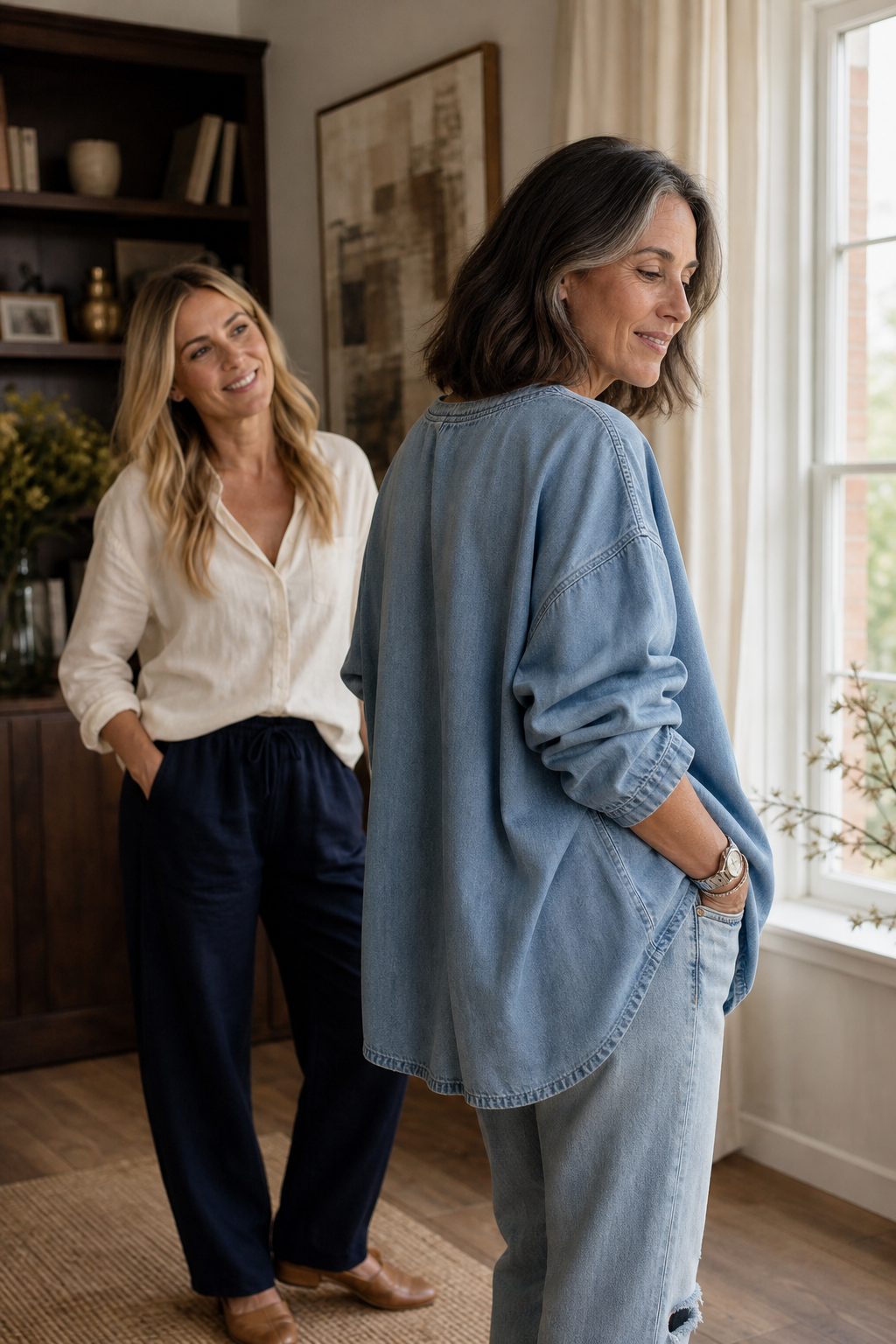 Zipdenim – Bluzka z półzamkiem w stylu dżinsowym