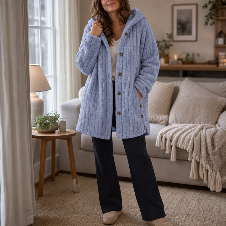 Wearbella – Kardigan z kapturem i guzikami, gruby splot