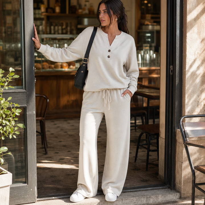 Wearlyn – Komplet dwu-elementowy z szerokimi nogawkami Henley