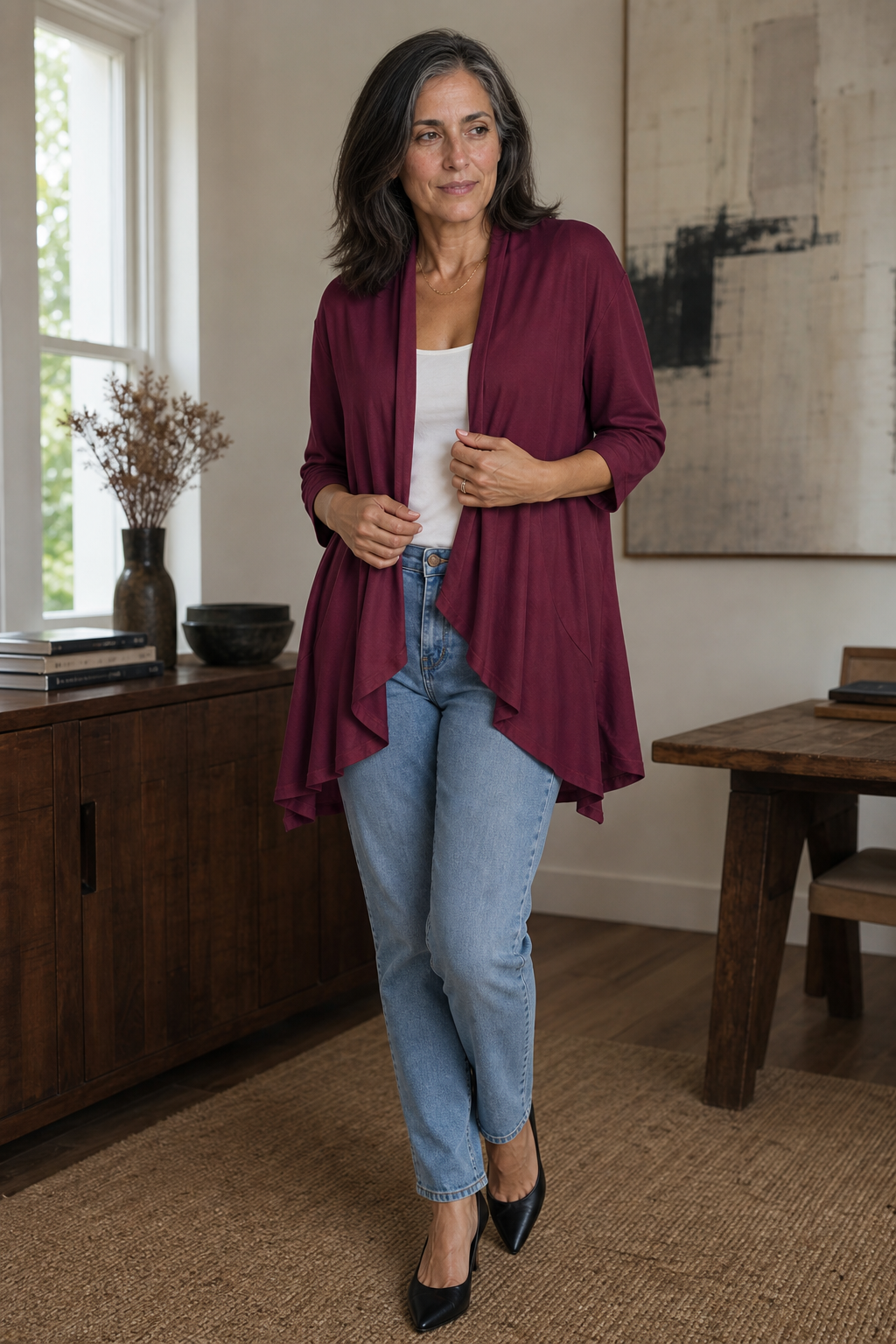 Wearbella – Kardigan z 3/4 rękawami i otwartym przodem