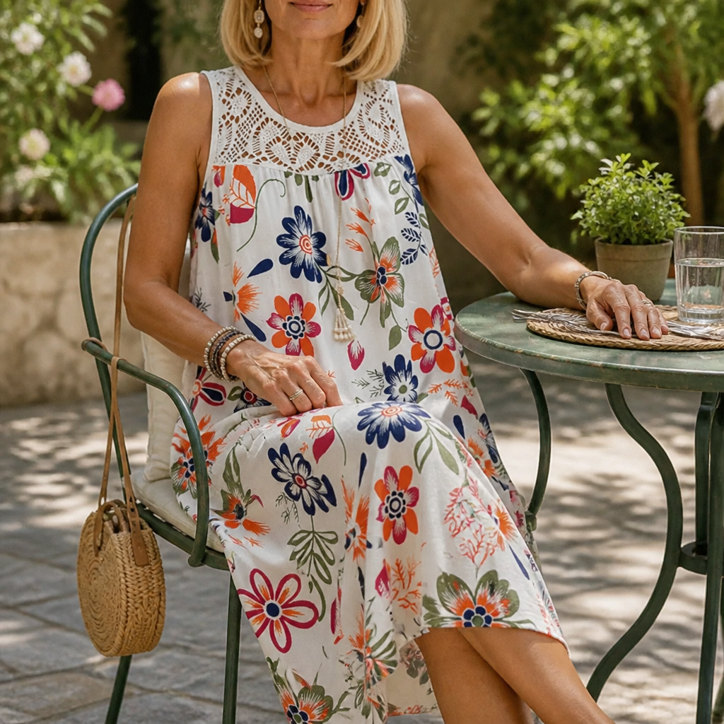 Wearbella – Sukienka bez rękawów z koronkowym wykończeniem