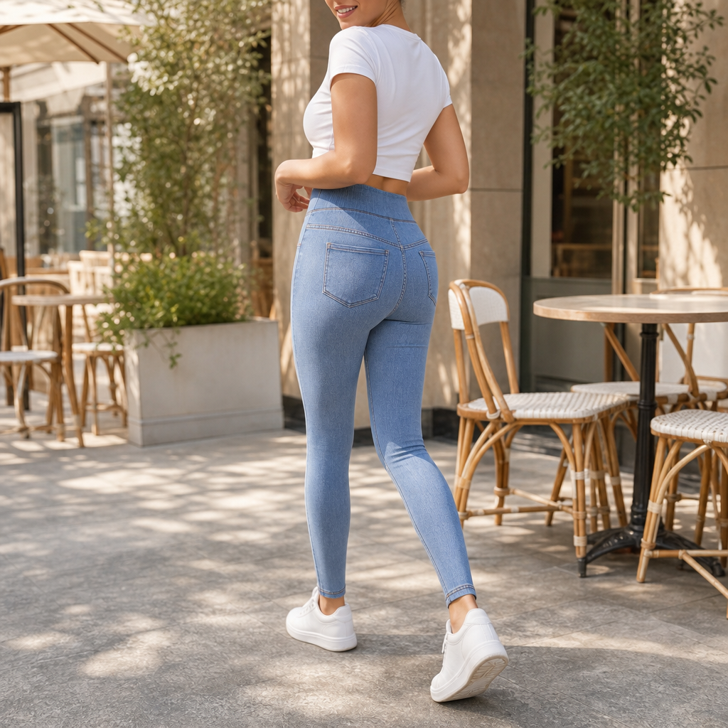 Slimwaist – Jeansy o wysokim stanie i zwężanych nogawkach