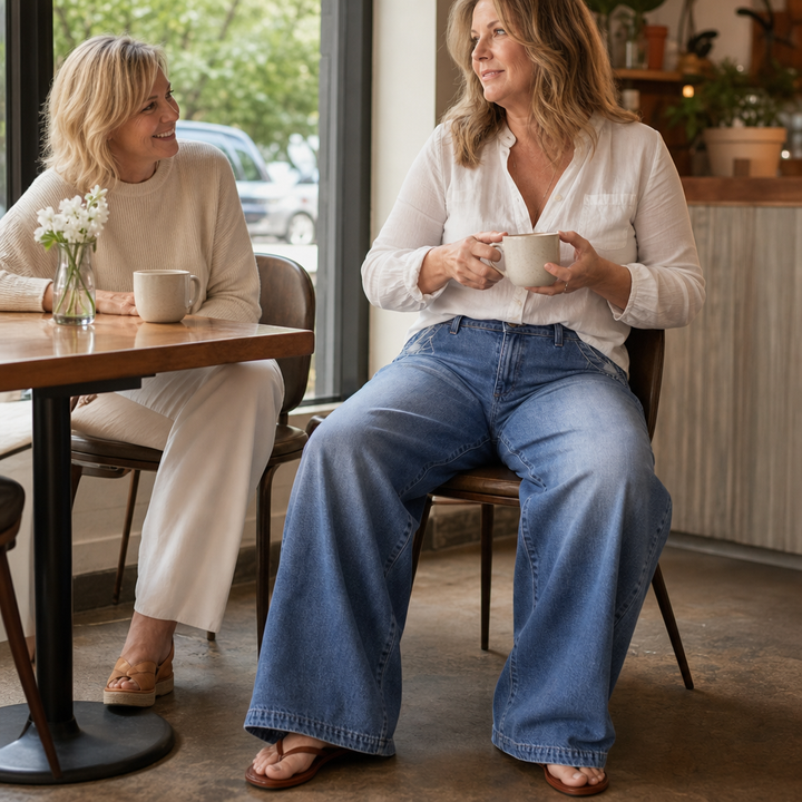 Wearbella – Dżinsy Vintage z Wysokim Stanem i Szerokimi Nogawkami