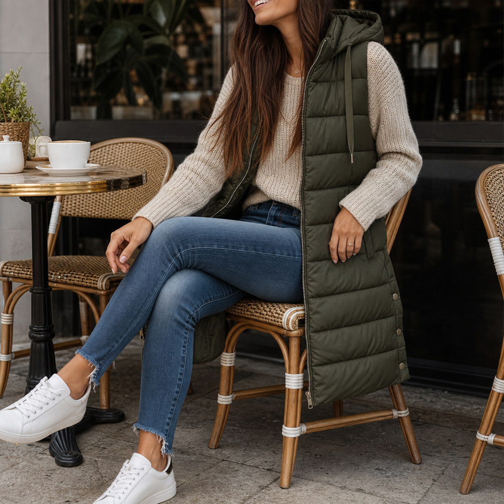 Wearbella – Długa kamizelka puchowa z zamkiem