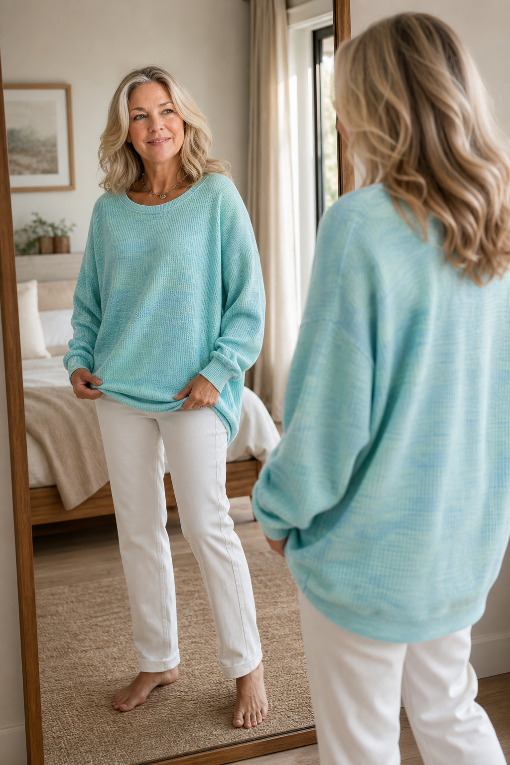 Wearbella – Oversized Sweter z Prążkowanej Dzianiny