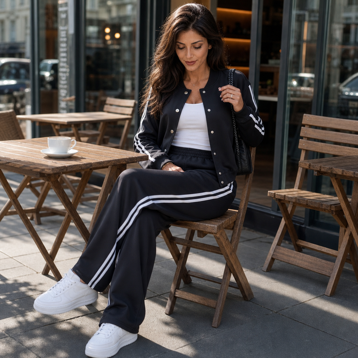Wearbella – Zestaw dresowy z wysokim stanem i szerokimi nogawkami
