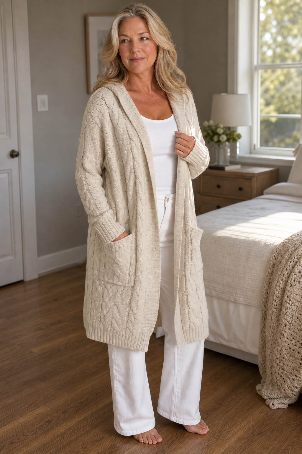 Wearbella – Kardigan z kapturem i grubym splotem