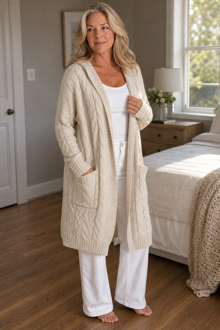 Wearbella – Kardigan z kapturem i grubym splotem