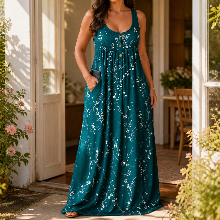 Stillwear – Sukienka Maxi, która opada, nigdy się nie przylega