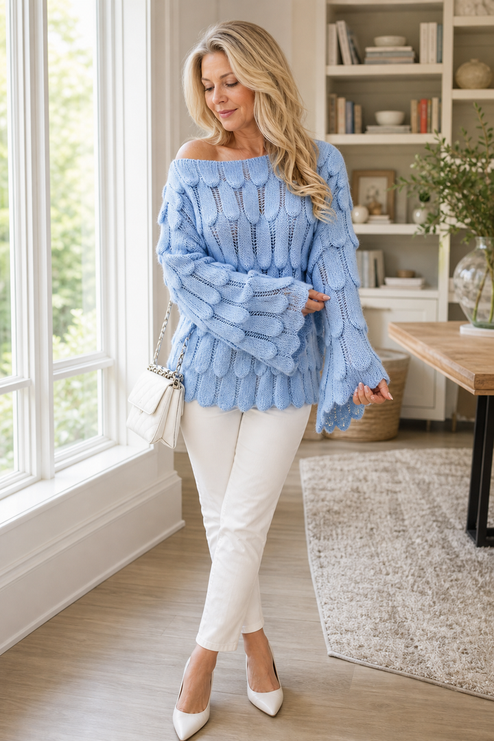 Wearbella – Sweter z wycięciami w liście, oversize