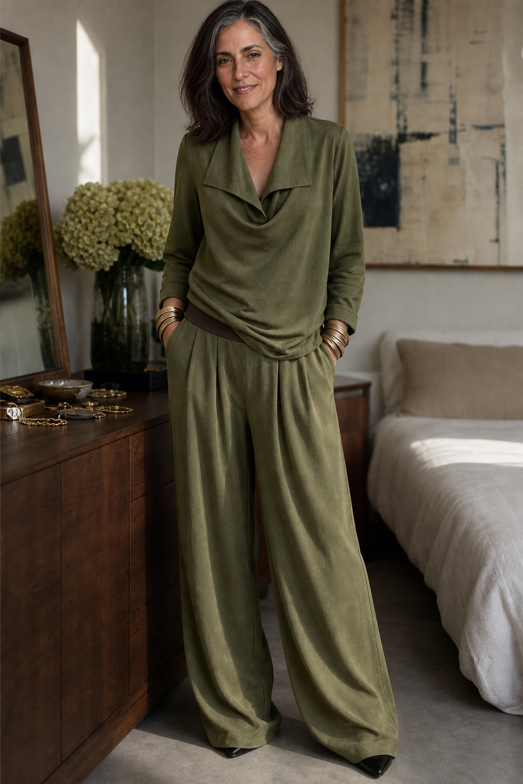 Wearbella – Dzianinowy Top z Żebrowanym Wzorem i Spodnie
