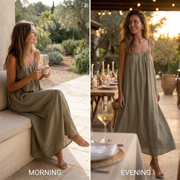 Soleia – Letnia Maxi Sukienka z Odkrytym Plecami