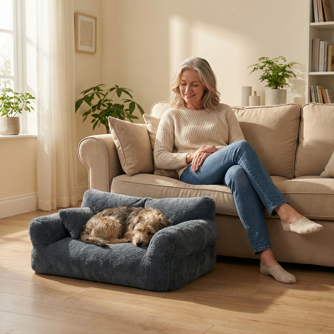Pawluna – Pluszowa Sofa dla Zwierząt z Praniem w Pralce