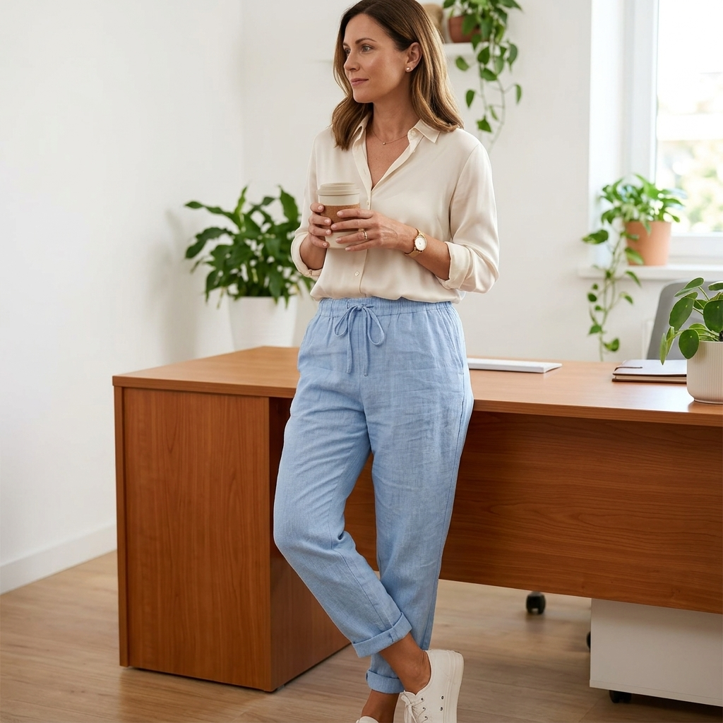 Lunara – Letnie spodnie damskie w lekkim lnianym stylu