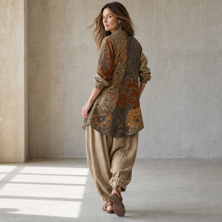 Wovana Set – Zestaw Tuniki i Spodni w Stylu Boho