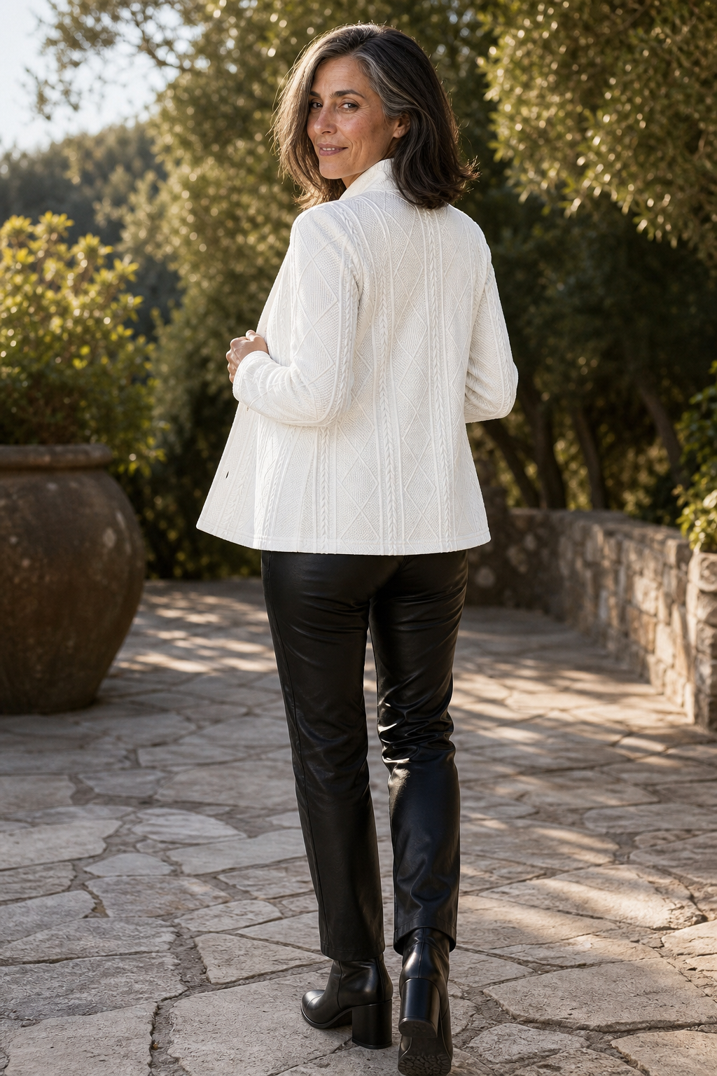 Wearbella – Blazer z teksturowanego dzianiny z kołnierzem stójkowym i otwartym przodem