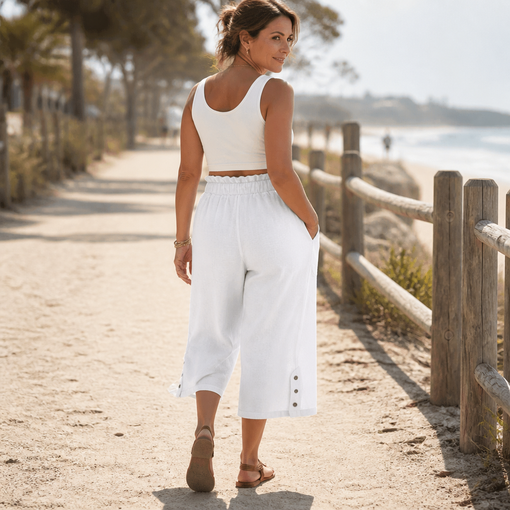 Wearbella – Spodnie z szerokimi nogawkami z regulowanym stanem