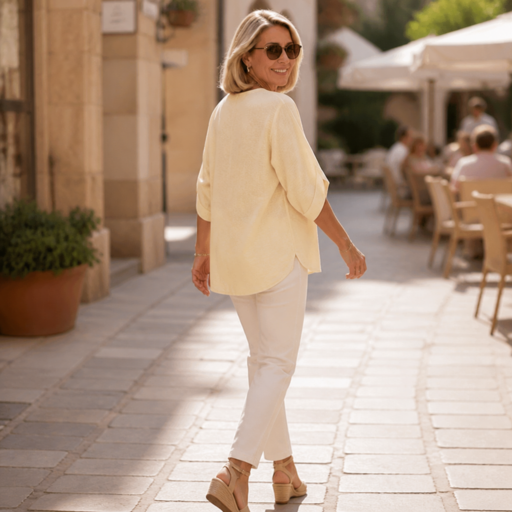 Wearbella – Bluzka z haftowanym dekoltem w serek z koronkowym panelem