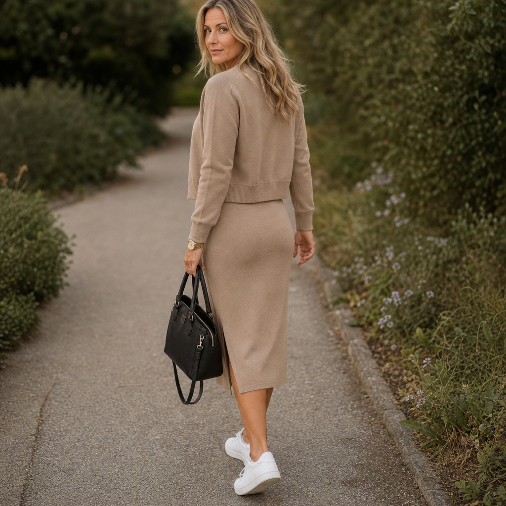 Wearbella – Sukienka Midi na Ramiączkach i Krótka Kurtka w Zestawie