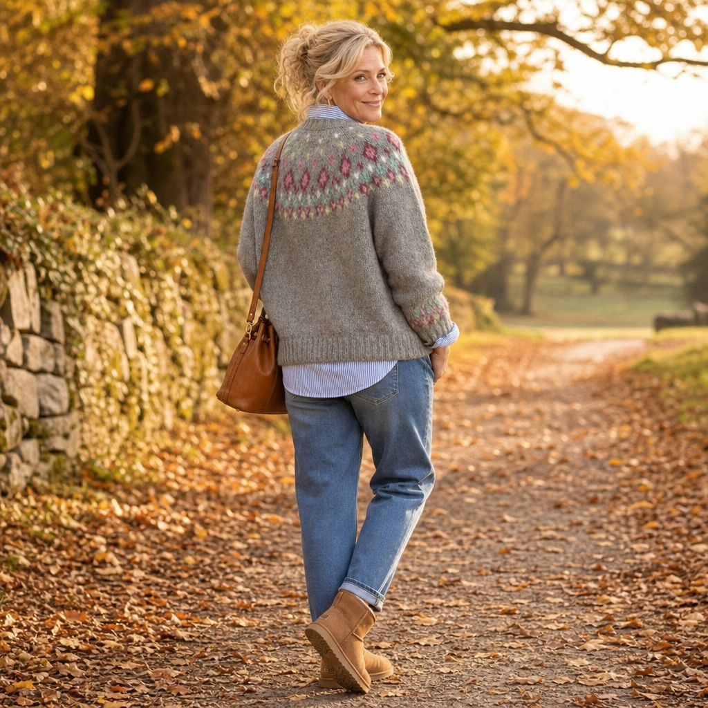 Mayfair Isle – Sweter z okrągłym dekoltem i wzorem Fair Isle