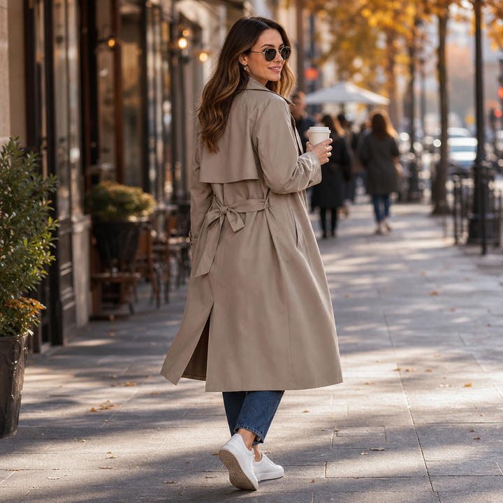 Wearbella – Płaszcz Trench z Paseczkiem i Podwójnym Zapięciem