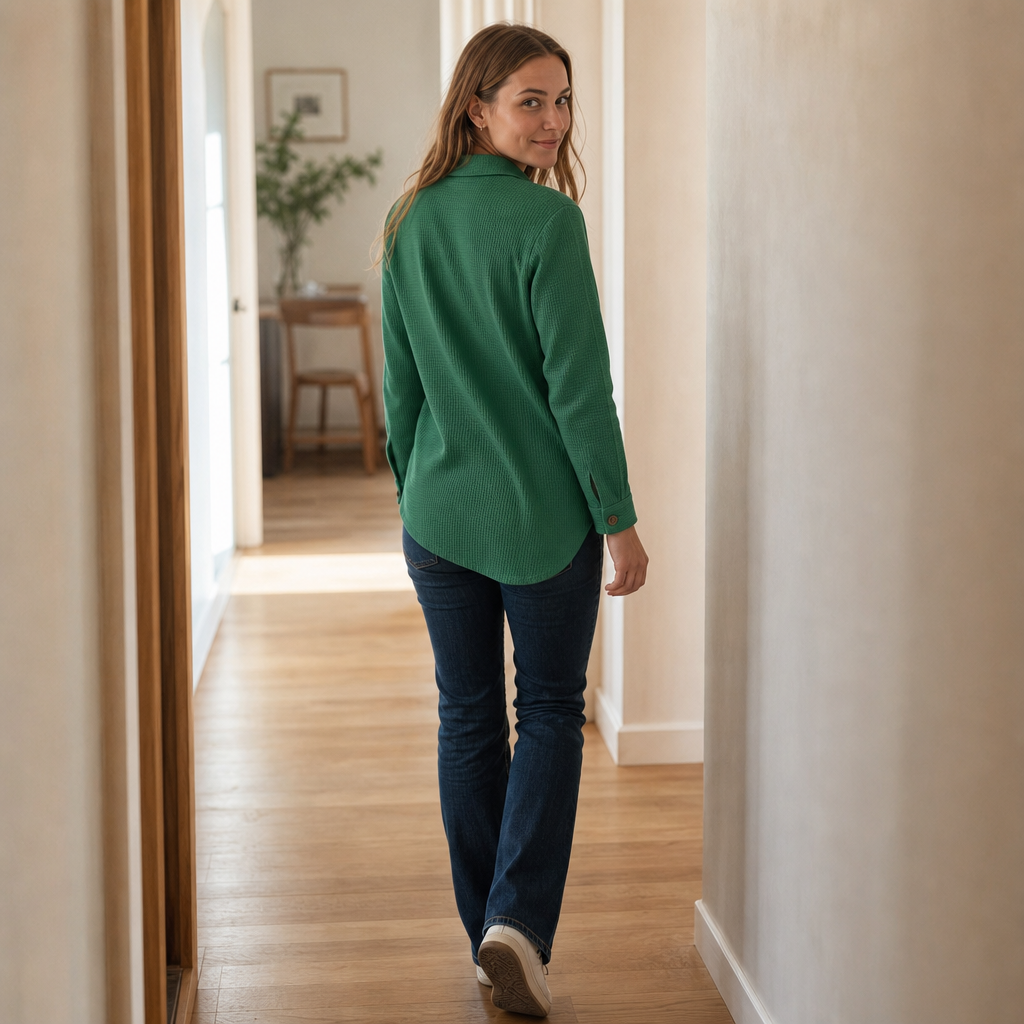 Draperau – Asymetryczny top z dzianiny waffle
