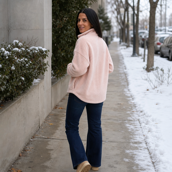 Cozyline – Bluza z obniżonymi ramionami i zamkiem 1/4