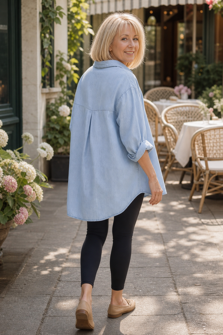 Wearbella – Przesadnie Duża, Miękka Koszula z Dżinsu Chambray